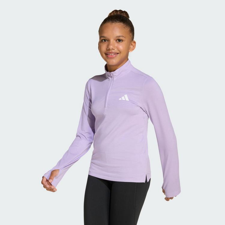 adidas adidas All Sports Favorite 1/4 Zip Kids Langarmshirt Kinder - Purple / Powder Plum - 0 | SportScheck