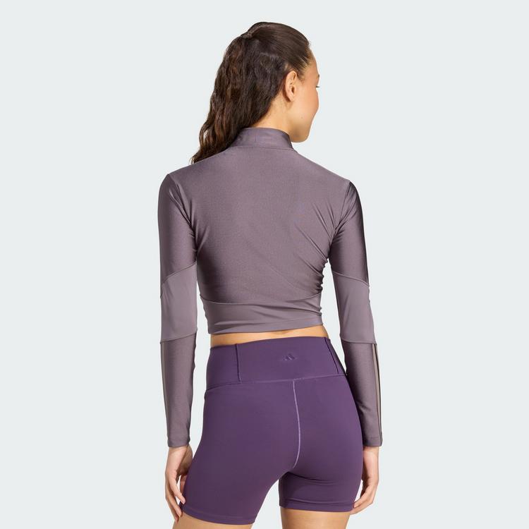 adidas adidas Hyperglam Shine Jacke mit durchgehendem Trainingsanzug Damen - Grey Strata / Taupe Oxide - 1 | SportScheck