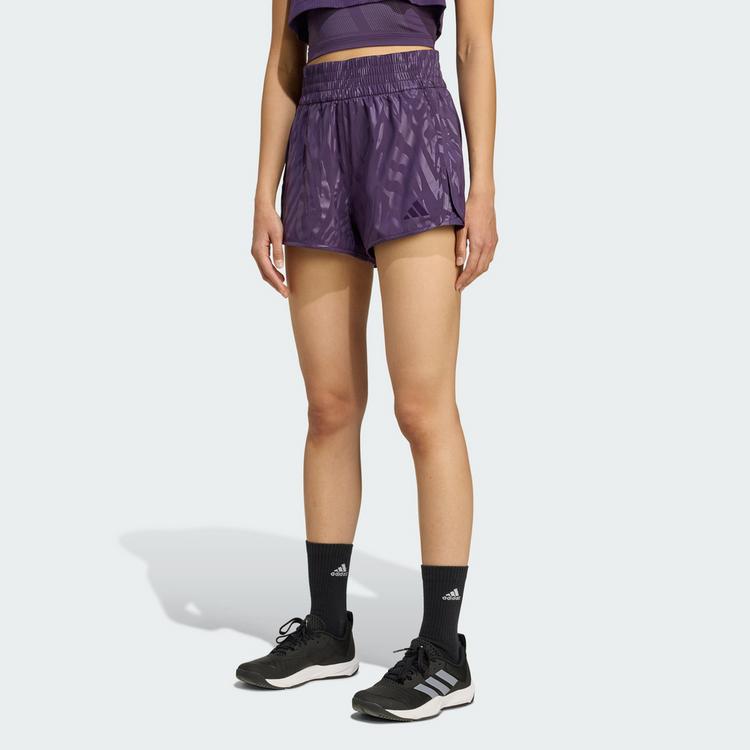 adidas adidas AOP Pacer Training Woven Shorts mit Funktionsshorts Damen - Aurora Plum - 0 | SportScheck