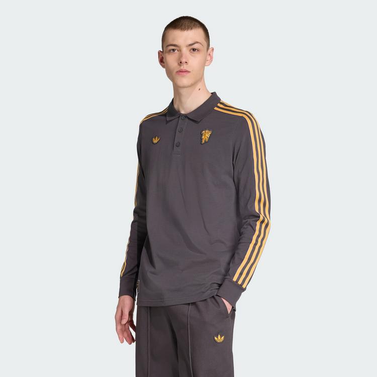 adidas adidas Manchester United Terrace Icons Pololangarmshirt Herren - Utility Black - 0 | SportScheck