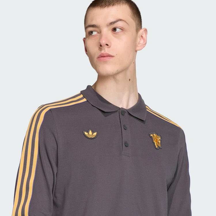 adidas adidas Manchester United Terrace Icons Pololangarmshirt Herren - Utility Black - 0 | SportScheck