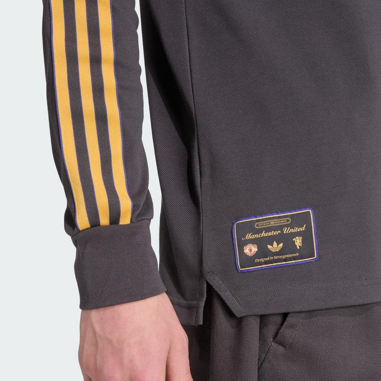 adidas adidas Manchester United Terrace Icons Pololangarmshirt Herren - Utility Black - 1 | SportScheck