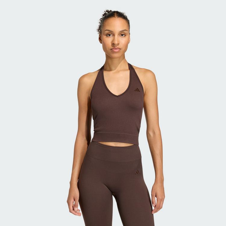 adidas adidas Workout Essentials Knit Neckholder Funktionstank Damen - Aurora Coffee - 0 | SportScheck
