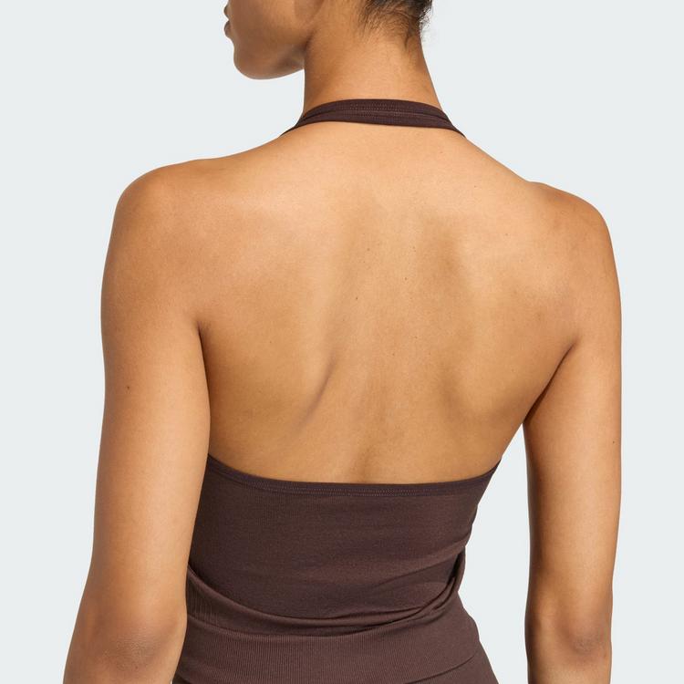 adidas adidas Workout Essentials Knit Neckholder Funktionstank Damen - Aurora Coffee - 1 | SportScheck