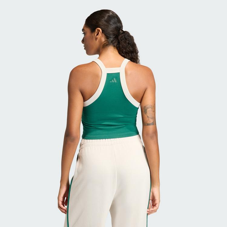adidas adidas Seasonal Essentials Colorpop Tanktop Croptop Damen - Collegiate Green / White - 1 | SportScheck