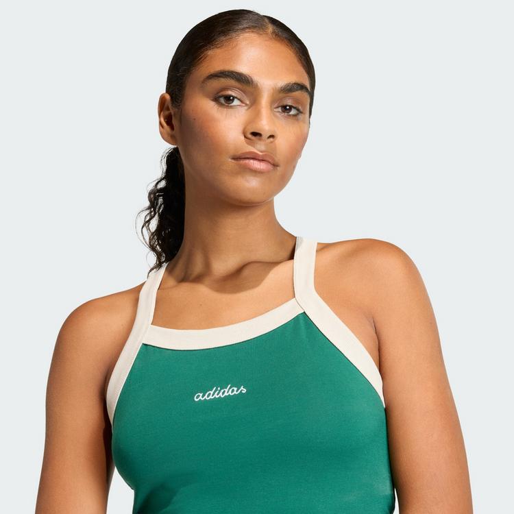 adidas adidas Seasonal Essentials Colorpop Tanktop Croptop Damen - Collegiate Green / White - 0 | SportScheck