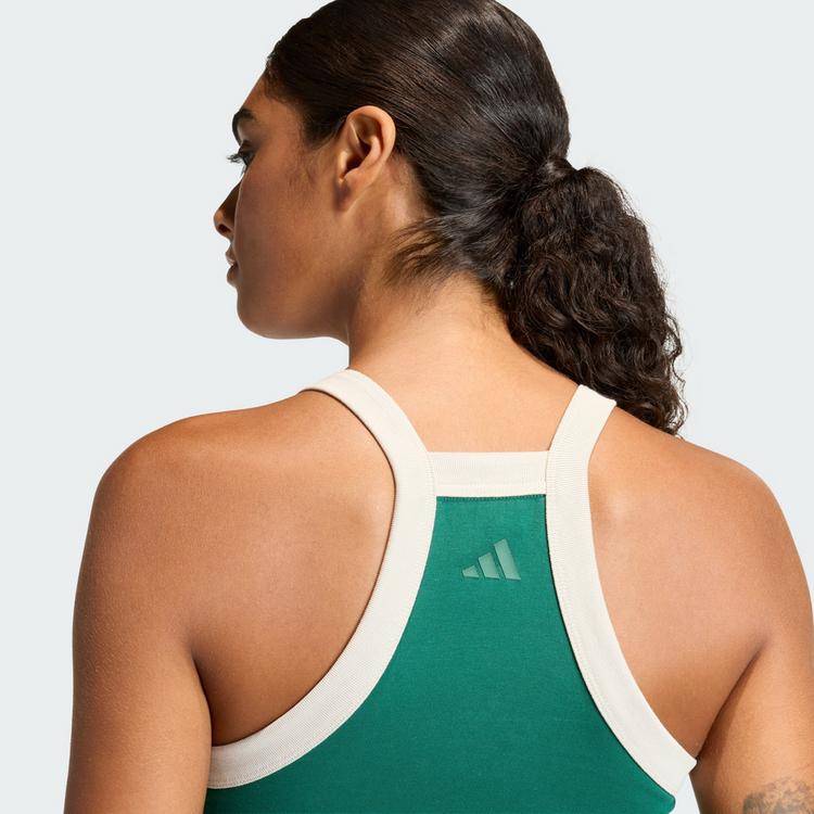 adidas adidas Seasonal Essentials Colorpop Tanktop Croptop Damen - Collegiate Green / White - 1 | SportScheck