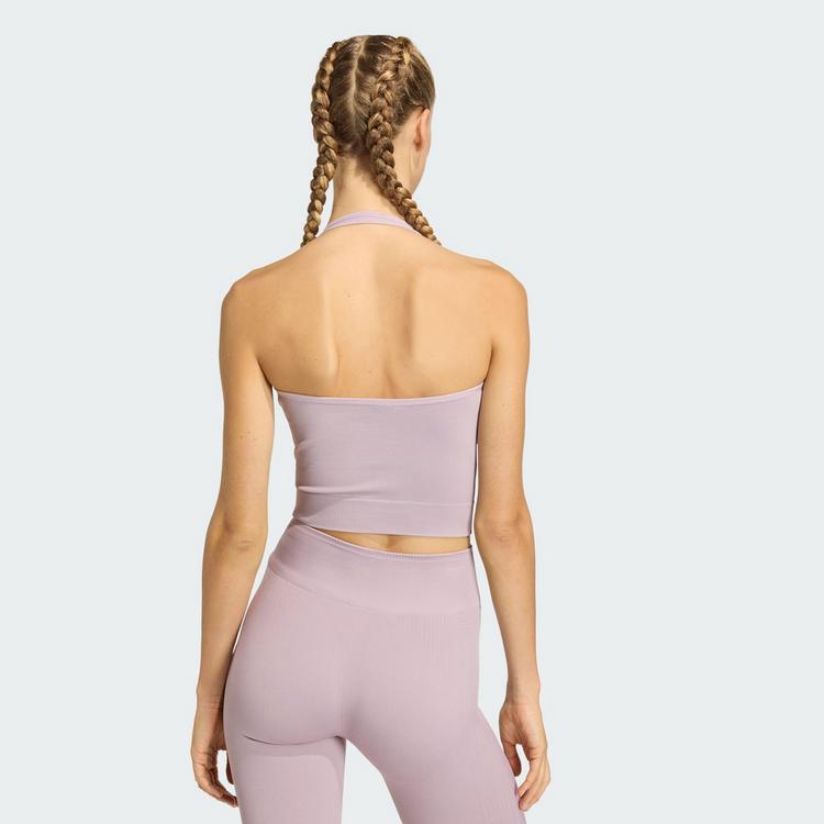 adidas adidas Workout Essentials Knit Neckholder Funktionstank Damen - Preloved Fig - 1 | SportScheck