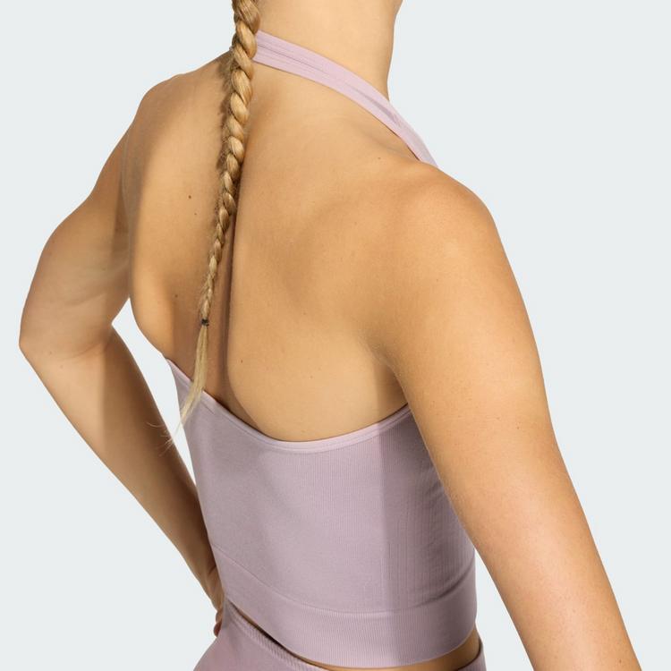 adidas adidas Workout Essentials Knit Neckholder Funktionstank Damen - Preloved Fig - 1 | SportScheck