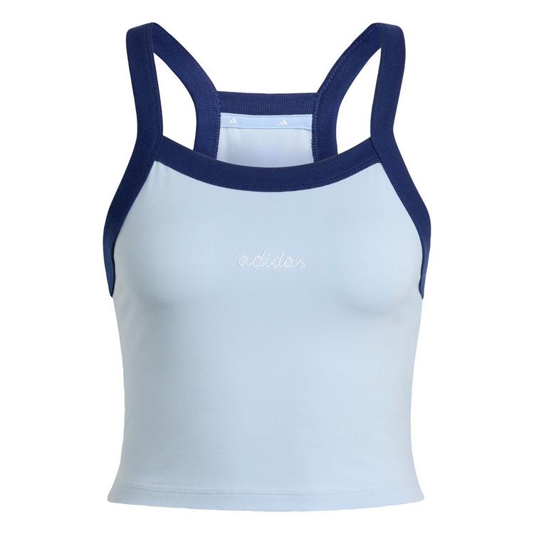 adidas adidas Seasonal Essentials Colorpop Tanktop Croptop Damen - Crystal Sky / White - 0 | SportScheck