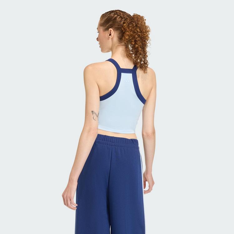 adidas adidas Seasonal Essentials Colorpop Tanktop Croptop Damen - Crystal Sky / White - 1 | SportScheck