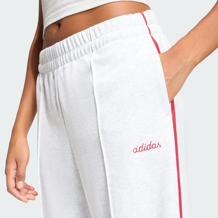 adidas adidas Seasonal Essentials Colourpop Hose mit Trainingshose Damen - Light Grey Heather / Active Maroon - 0 | SportScheck