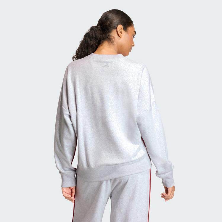 adidas adidas Seasonal Essentials Colorpop Sweatshirt Sweatshirt Damen - Light Grey Heather / Active Maroon - 1 | SportScheck