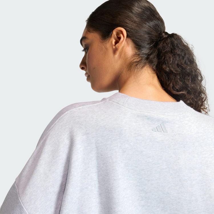 adidas adidas Seasonal Essentials Colorpop Sweatshirt Sweatshirt Damen - Light Grey Heather / Active Maroon - 1 | SportScheck