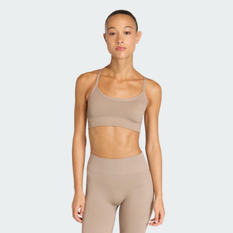 adidas adidas Workout Essentials Knit Light Support BH Damen - Chalky Brown - 0 | SportScheck