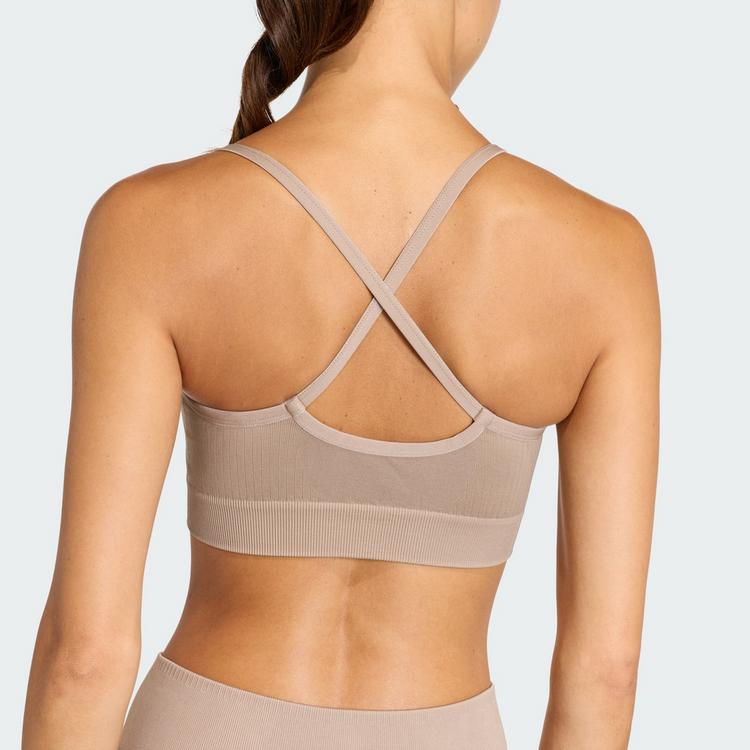 adidas adidas Workout Essentials Knit Light Support BH Damen - Chalky Brown - 1 | SportScheck