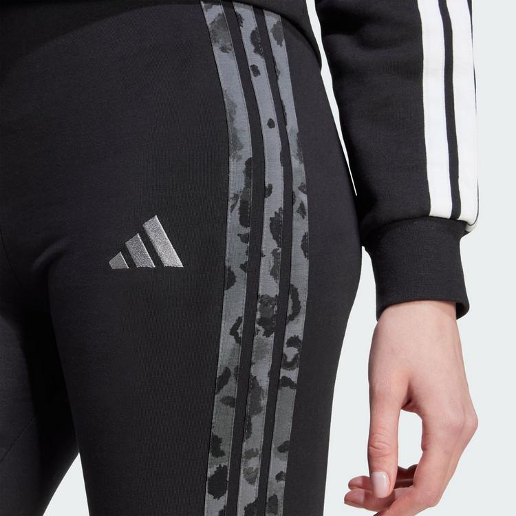 adidas adidas Animal Print 3-Stripes High Rise Tights Damen - Black / Multicolor / Grey Five - 0 | SportScheck