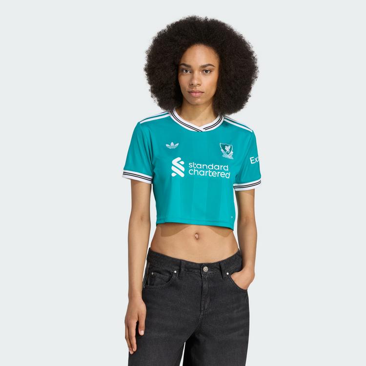 adidas adidas FC Liverpool 25/26 K&uuml;rzer geschnittenes Croptop Damen - Sea Green - 1 | SportScheck