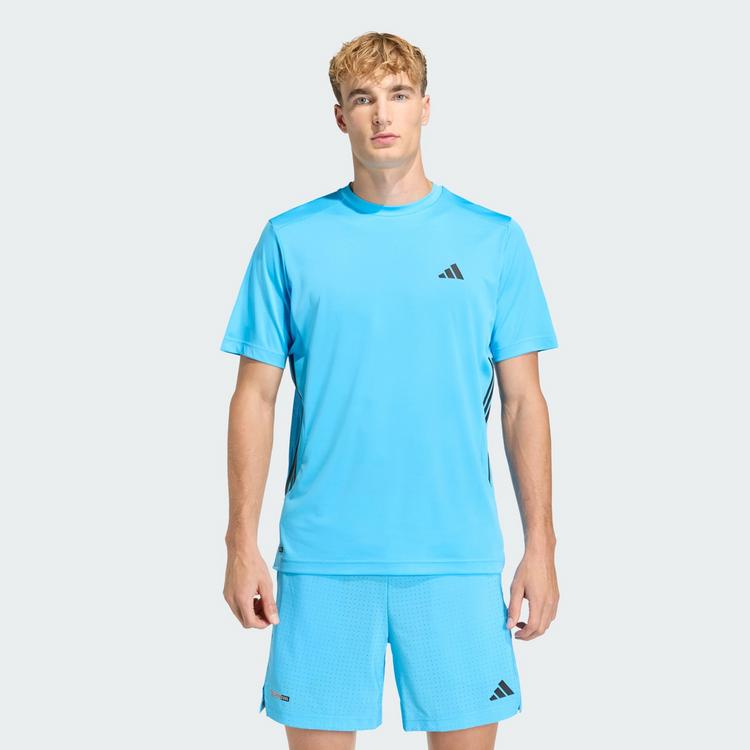 adidas adidas TECH ESSENTIALS WORKOUT 3-STREIFEN Funktionsshirt Herren - Lucid Aquamarine - 0 | SportScheck