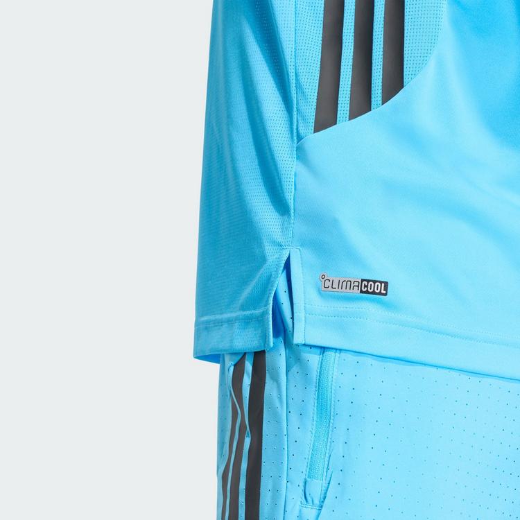 adidas adidas TECH ESSENTIALS WORKOUT 3-STREIFEN Funktionsshirt Herren - Lucid Aquamarine - 1 | SportScheck