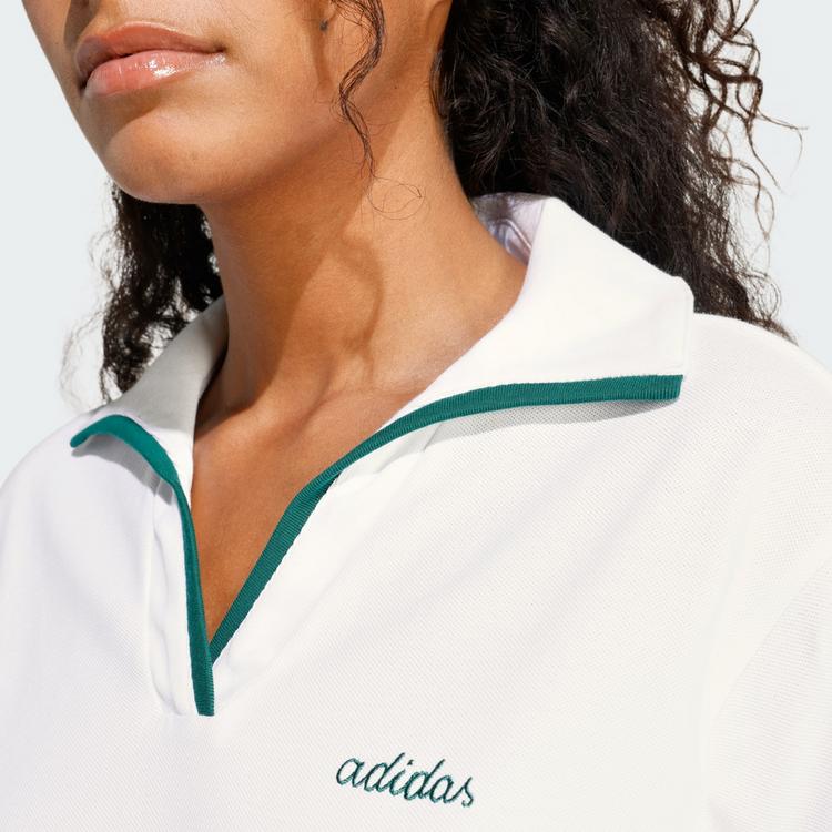 adidas adidas Seasonal Essentials Colorpop Poloshirt Langarmshirt Damen - White / Collegiate Green - 0 | SportScheck