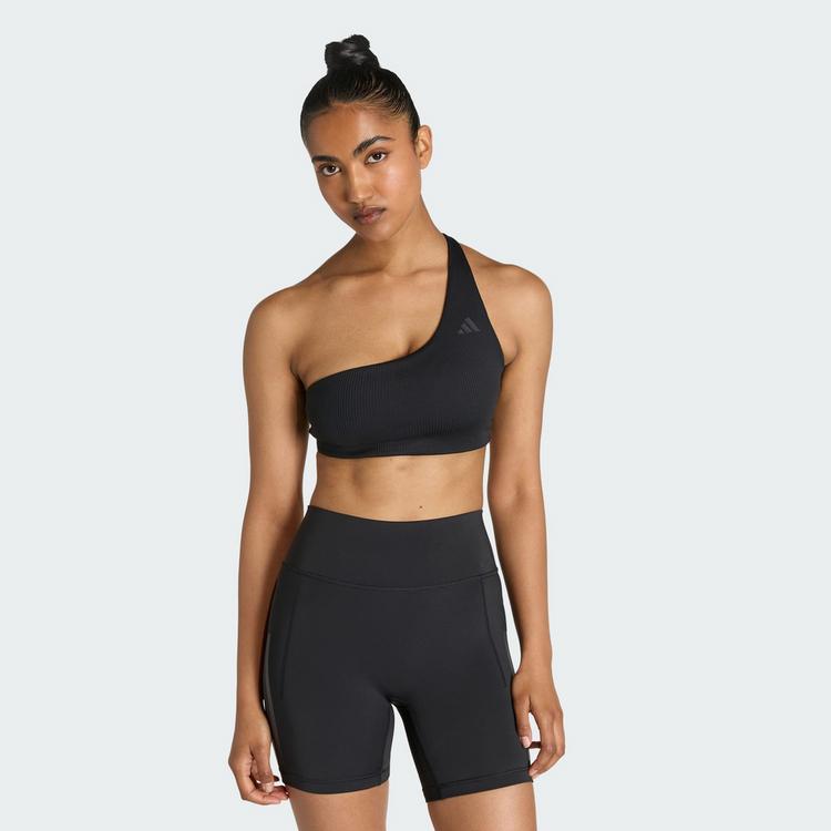 adidas adidas Optime Workout Rib One-Shoulder-BH mit BH Damen - Black - 0 | SportScheck
