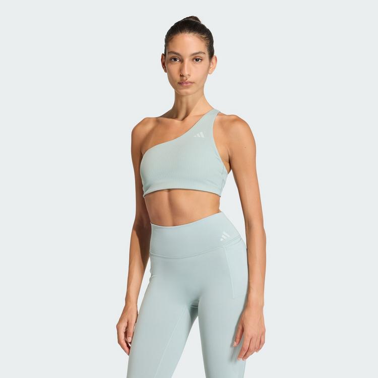 adidas adidas Optime Workout Rib One-Shoulder-BH mit BH Damen - Wonder Sage - 0 | SportScheck