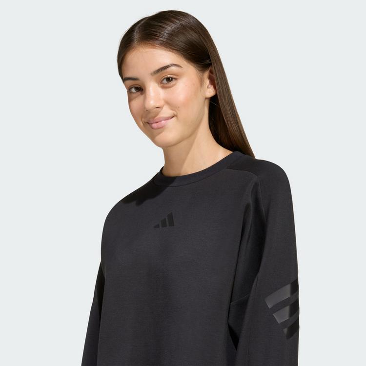 adidas adidas FUTURE ICONS 3 STRIPES CROPPED Sweatshirt Kinder - Black / Black - 0 | SportScheck