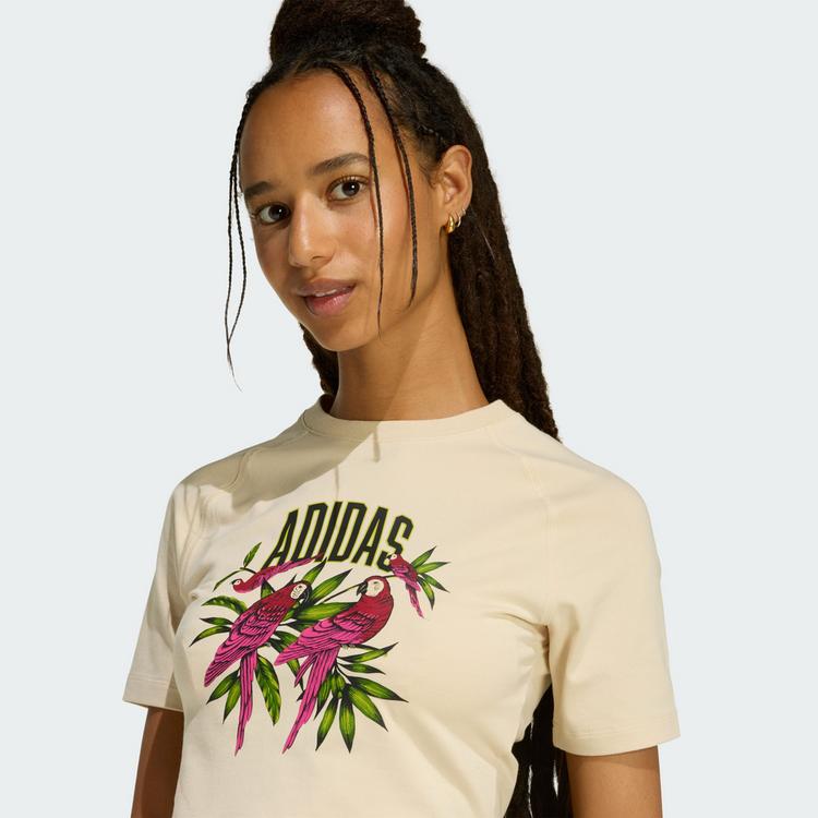 adidas adidas ADIDAS x FARM RIO Grafik T-Shirt, T-Shirt Damen - Crystal Linen / Bold Pink - 0 | SportScheck