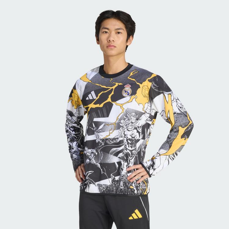 adidas adidas adidas Real Madrid Avengers 25/26 Sweatshirt Herren - White / Black / Bold Gold - 0 | SportScheck