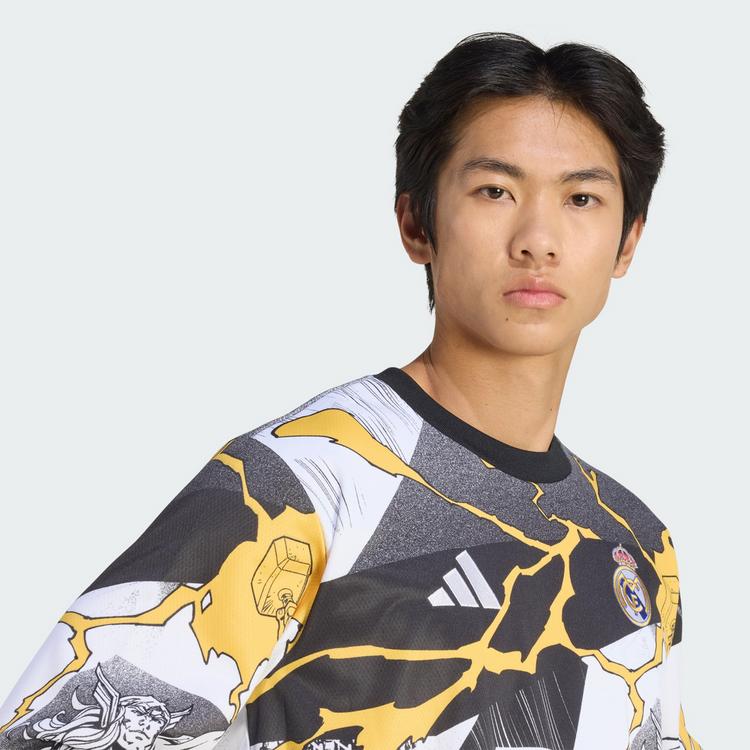 adidas adidas adidas Real Madrid Avengers 25/26 Sweatshirt Herren - White / Black / Bold Gold - 1 | SportScheck