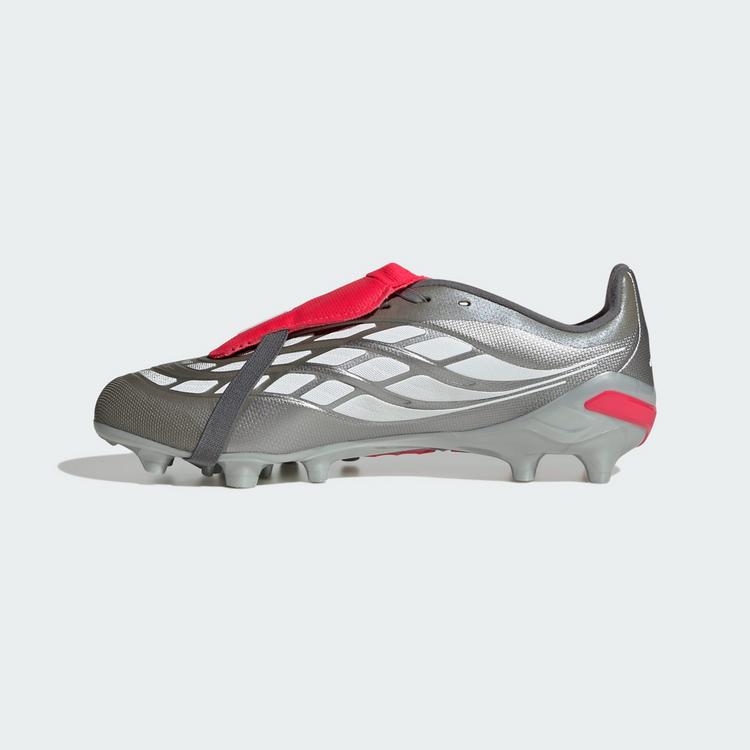 adidas adidas PREDATOR LEAGUE Fold-Over Tongue Fu&szlig;ballschuhe Kinder - Iron Metallic / Zero Metalic / Lucid Red - 4 | SportScheck