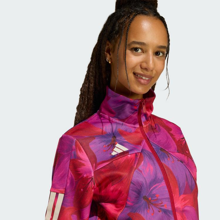 adidas adidas ADIDAS x FARM RIO HOUSE OF TIRO TRACK Jacke Damen - Bahia Magenta / Active Maroon / Crystal Linen - 0 | SportScheck