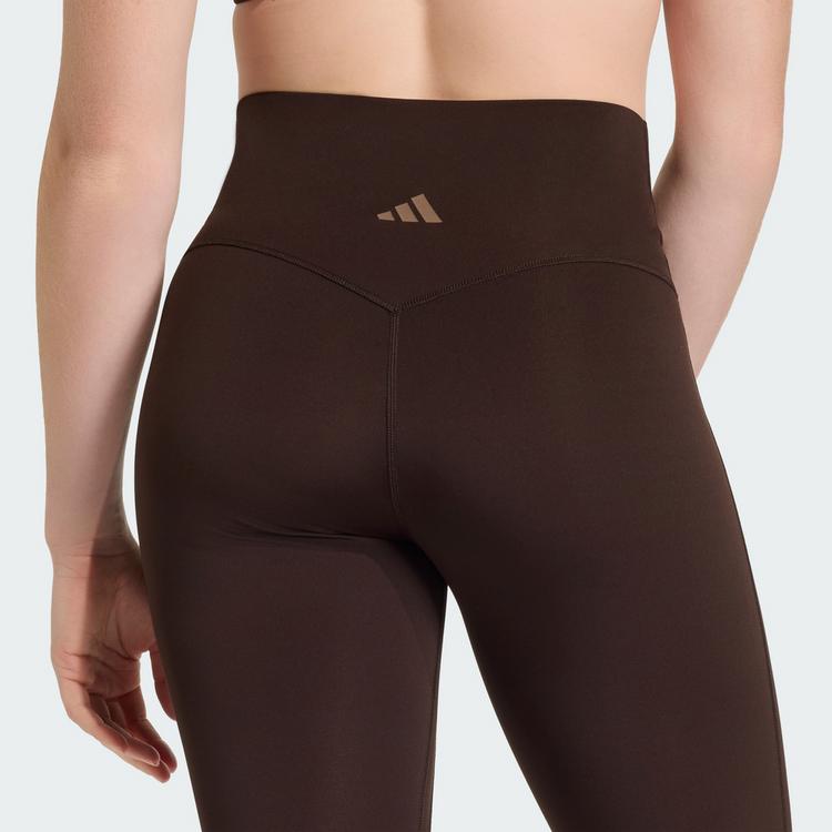 adidas adidas 3-STREIFEN STUDIO ALL ME FLARE X-OVER Leggings Damen - Aurora Coffee - 0 | SportScheck
