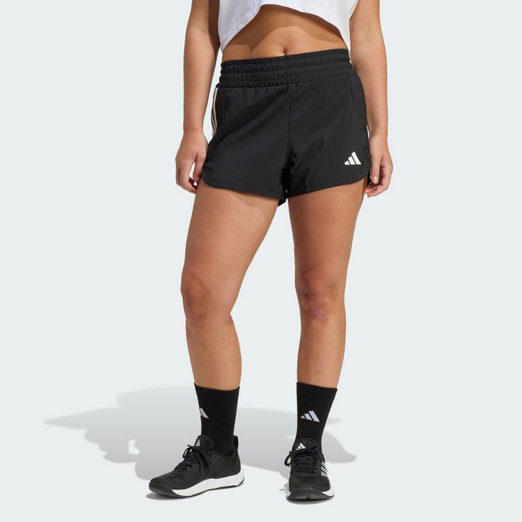 adidas adidas Pacer Workout Shorts mit hohem Bund aus Funktionsshorts Damen - Black / White - 0 | SportScheck