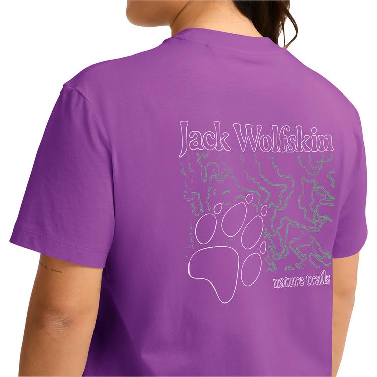 Jack Wolfskin Jack Wolfskin CELEBRATE THE PAW T W T-Shirt Damen - PAW TRAIL foxglove - 0 | SportScheck