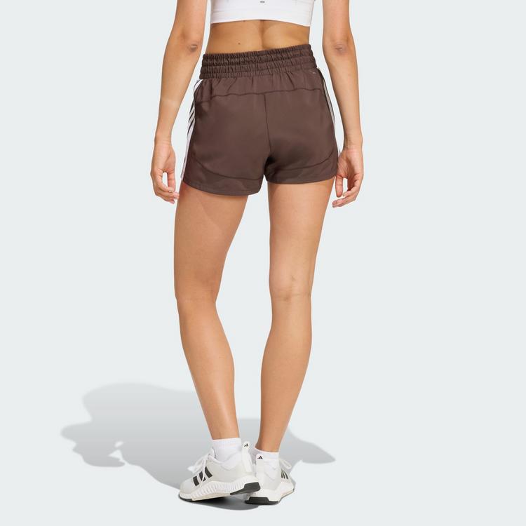 adidas adidas Pacer Workout Shorts mit hohem Bund aus Funktionsshorts Damen - Aurora Coffee / White - 1 | SportScheck