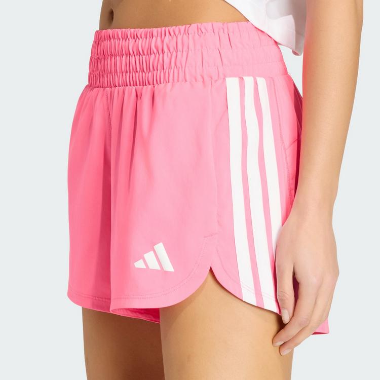 adidas adidas Pacer Workout Shorts mit hohem Bund aus Funktionsshorts Damen - Lucid Pink / White - 0 | SportScheck
