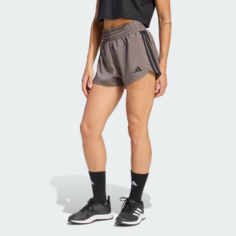 adidas adidas Pacer Workout Shorts mit hohem Bund aus Funktionsshorts Damen - Charcoal / Black - 0 | SportScheck