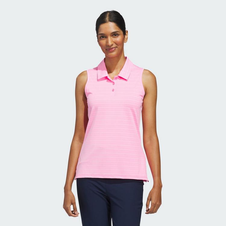 adidas adidas ULTIMATE365 JACQUARD SLEEVELESS Poloshirt Damen - Lucid Pink - 0 | SportScheck