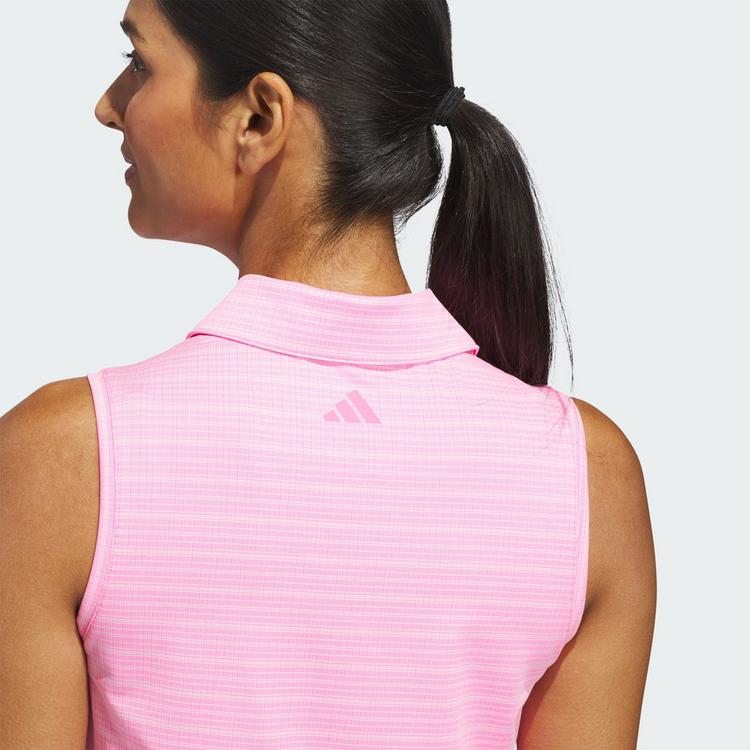 adidas adidas ULTIMATE365 JACQUARD SLEEVELESS Poloshirt Damen - Lucid Pink - 1 | SportScheck