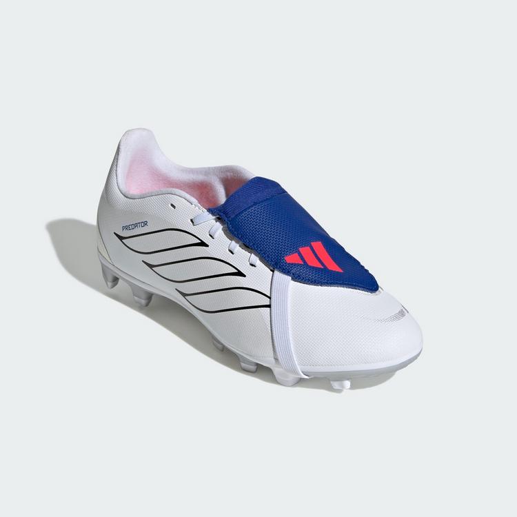 adidas adidas PREDATOR CLUB Fold-Over Tongue Firm Fu&szlig;ballschuhe Kinder - Cloud White / Zero Metalic / Royal Blue - 2 | SportScheck