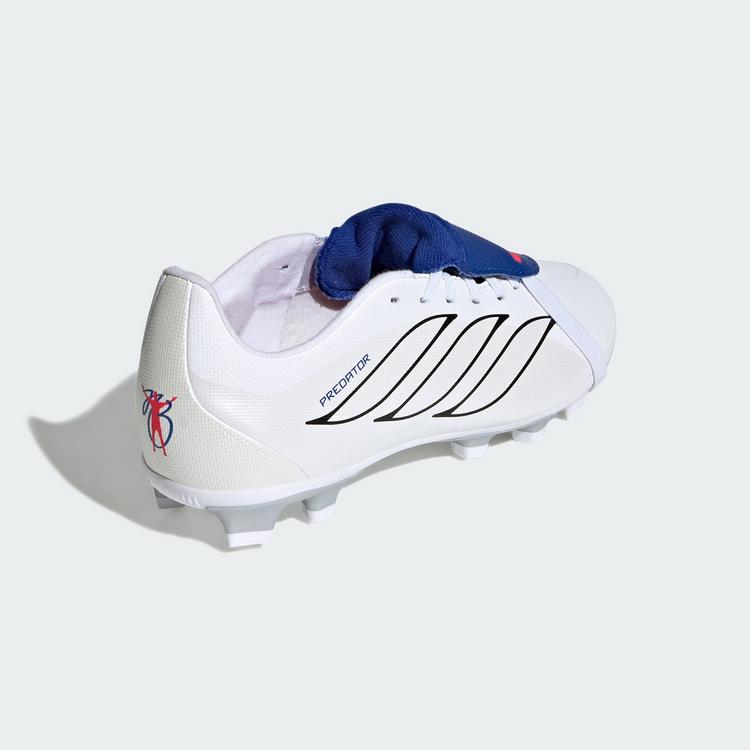 adidas adidas PREDATOR CLUB Fold-Over Tongue Firm Fu&szlig;ballschuhe Kinder - Cloud White / Zero Metalic / Royal Blue - 3 | SportScheck