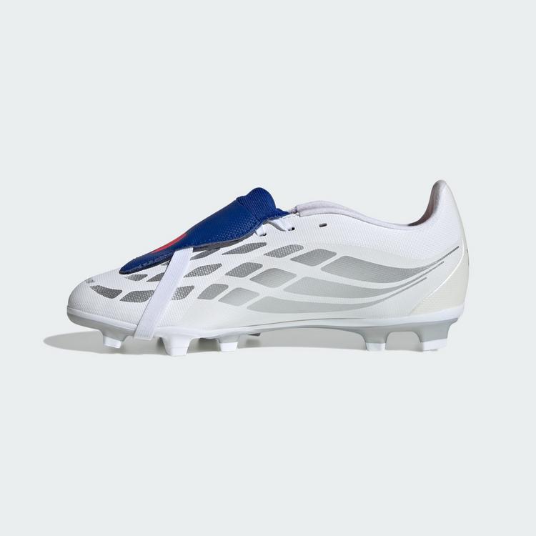 adidas adidas PREDATOR CLUB Fold-Over Tongue Firm Fu&szlig;ballschuhe Kinder - Cloud White / Zero Metalic / Royal Blue - 4 | SportScheck