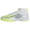 adidas F50 SPARKFUSION LEAGUE Mid Cut Turf Fu&szlig;ballschuhe Kinder - Cloud White / Iron Metallic / Hi-Res Yellow