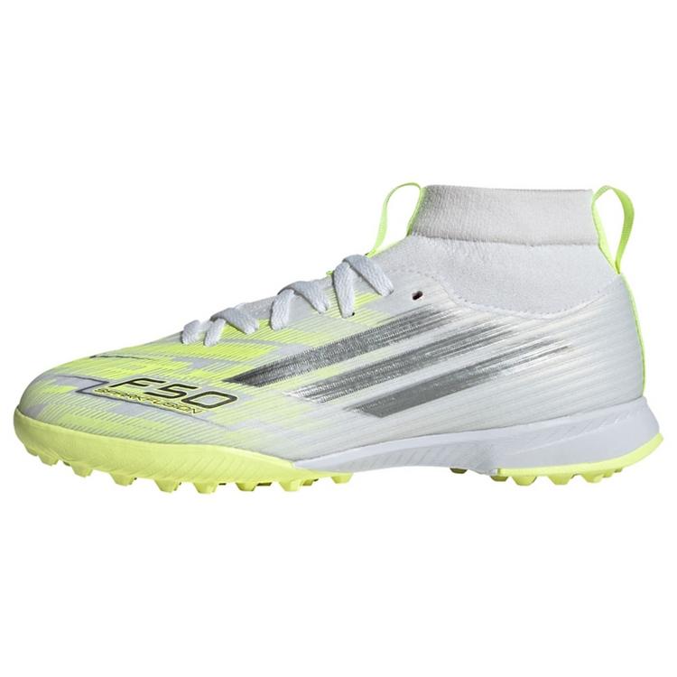 adidas adidas F50 SPARKFUSION LEAGUE Mid Cut Turf Fu&szlig;ballschuhe Kinder - Cloud White / Iron Metallic / Hi-Res Yellow - 0 | SportScheck