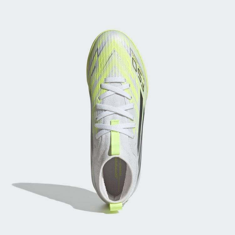 adidas adidas F50 SPARKFUSION LEAGUE Mid Cut Turf Fu&szlig;ballschuhe Kinder - Cloud White / Iron Metallic / Hi-Res Yellow - 0 | SportScheck