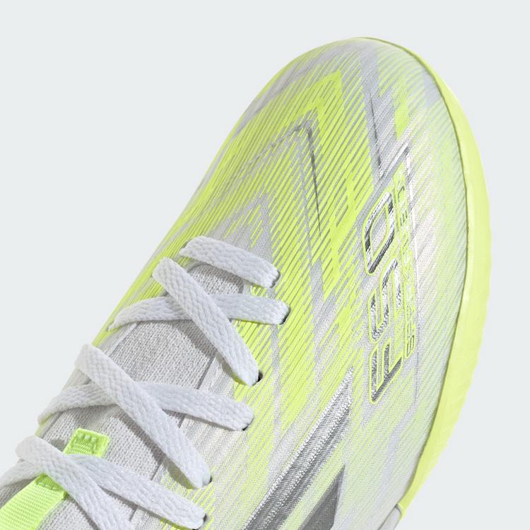 adidas adidas F50 SPARKFUSION LEAGUE Mid Cut Turf Fu&szlig;ballschuhe Kinder - Cloud White / Iron Metallic / Hi-Res Yellow - 6 | SportScheck