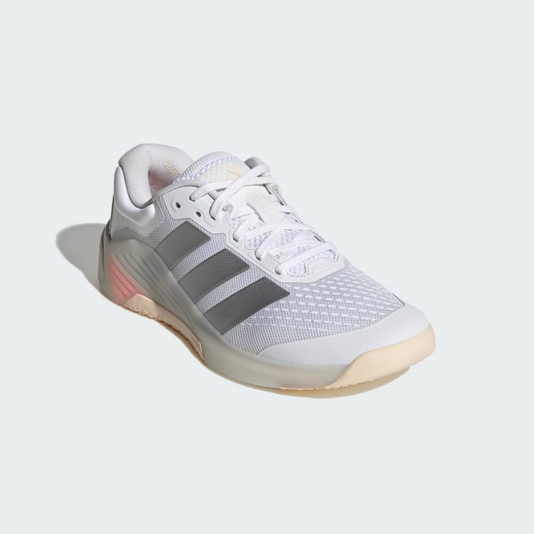 adidas adidas Dropset 4 Power Training Schuh Fitnessschuhe Damen - Cloud White / Silver Metallic / Lucid Orange - 3 | SportScheck