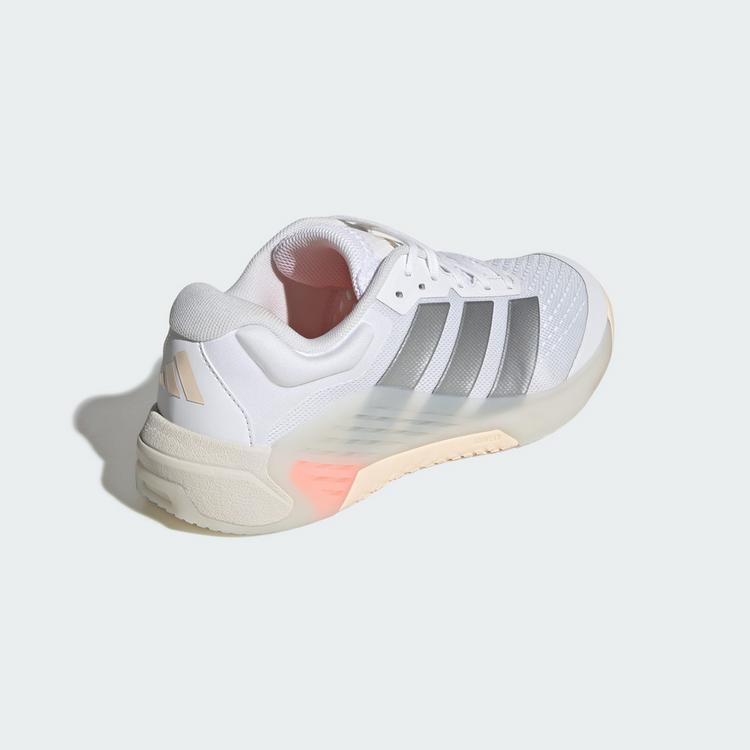 adidas adidas Dropset 4 Power Training Schuh Fitnessschuhe Damen - Cloud White / Silver Metallic / Lucid Orange - 4 | SportScheck